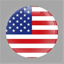 Load image into Gallery viewer, Pistol Display Stand Handgun Stand Clear Acrylic Rubber Tipped - American Flag Domed Decal…
